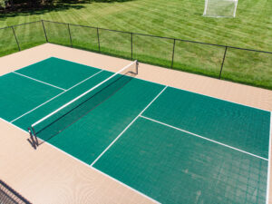 Pickleball court in the private Troy Burne Golf Village park